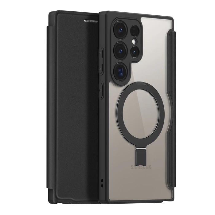 Etui Dux Ducis Skin X Pro z klapką i magnetycznym ringiem na Samsung S24 Ultra - czarne