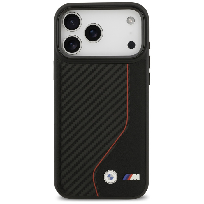 Etui BMW M Carbon Line & Logo MagSafe do iPhone 17 Pro Max czerwony
