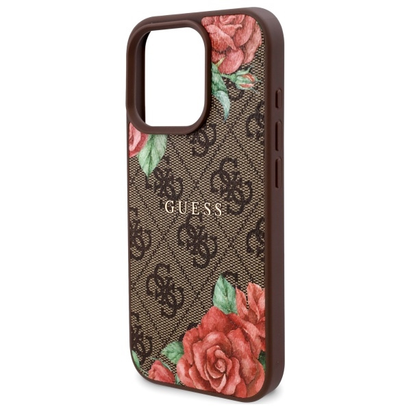 Guess GUHMP16LP4ROPEMCW iPhone 16 Pro     6.3" brązowy/brown hardcase 4G Flowers Print MagSafe