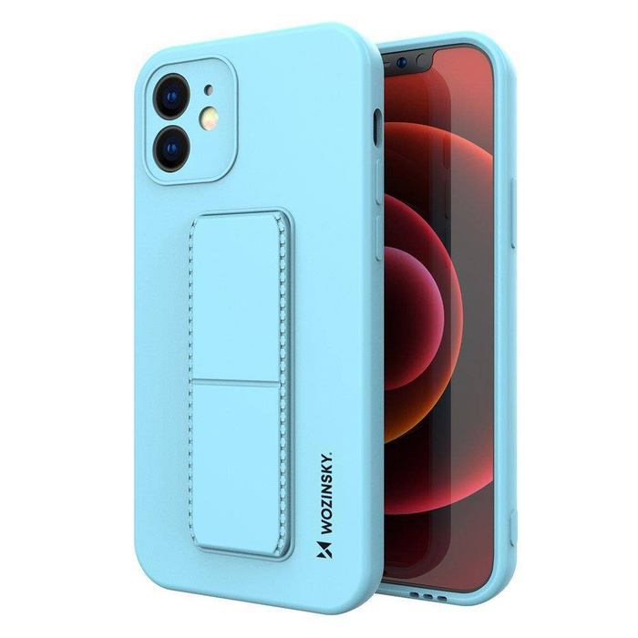 Wozinsky Kickstand Case elastyczne silikonowe etui z podstawką iPhone XS Max jasnoniebieski