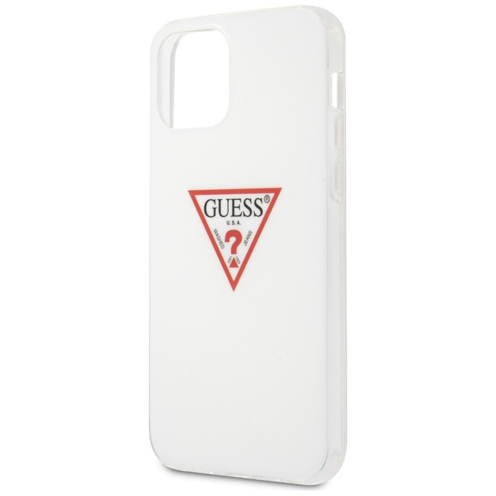 Etui GUESS Apple iPhone 12 12 Pro Triangle Collection Biały Hardcase