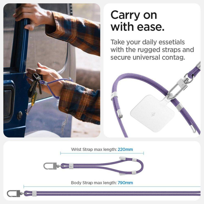 SMYCZ SPIGEN UNIVERSAL STRAP SET CROSSBODY & WRIST DEEP PURPLE