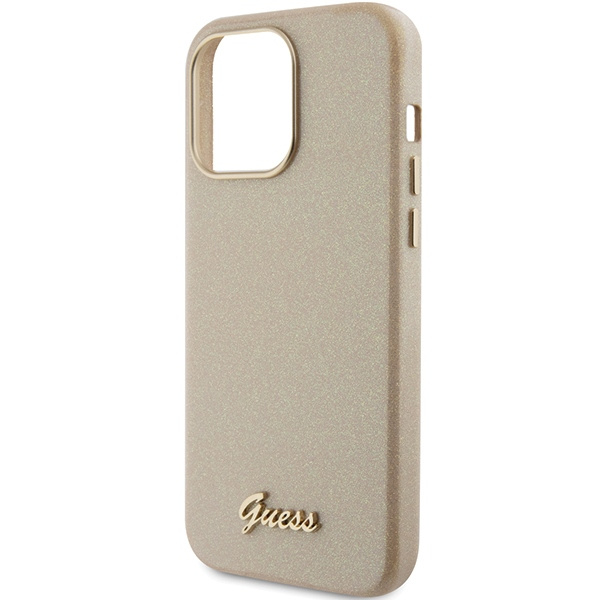Etui Guess GUHCP15XPGMCSD iPhone 15 Pro Max 6.7" złoty/light gold hardcase Glitter Glossy Script