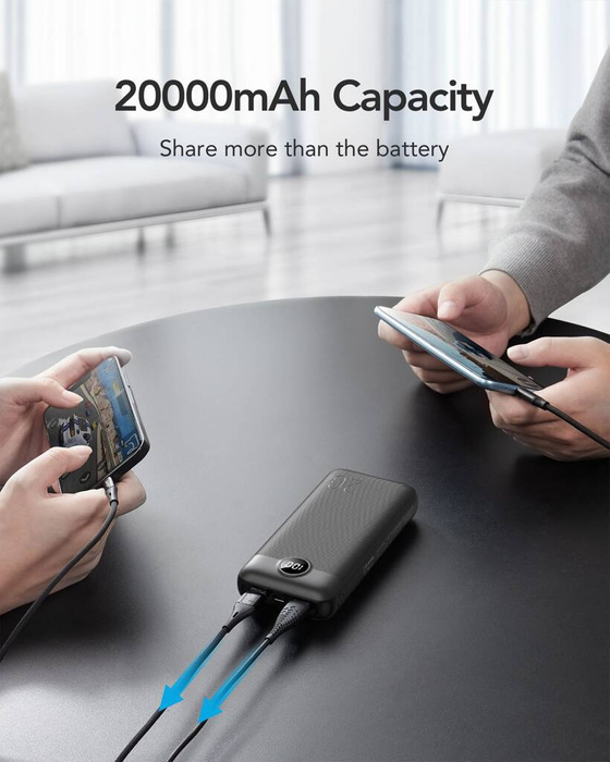 Powerbank Veger L20S (VP2039PD / W2039PD) PD QC3.0 2A 20000 mAh czarny
