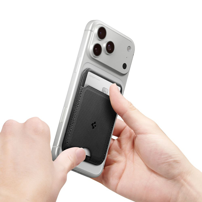 PORTFEL MAGSAFE SPIGEN S314-3 SLIM FOLD UNIWERSALNY CARD HOLDER CZARNY
