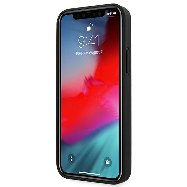 Etui FERRARI Apple iPhone 12 Pro Max Off Track Leather Nylon Stripe Czarny Hardcase