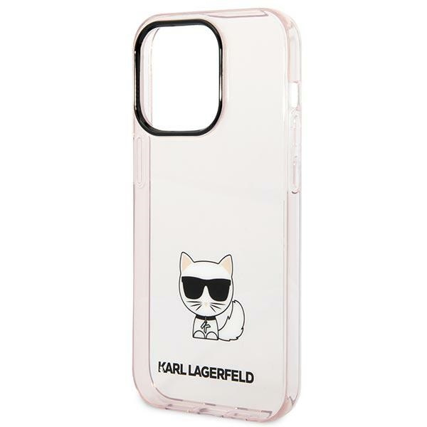 Etui KARL LAGERFELD Apple iPhone 14 Pro Max Transparent Choupette Body Różowy Hardcase