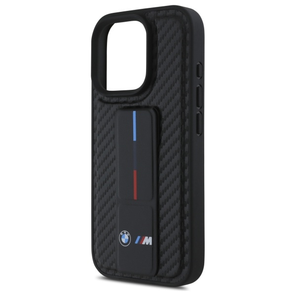 Etui BMW iPhone 16 Pro Max 6.9" czarny/black hardcase M Grip Stand Smooth and Carbon