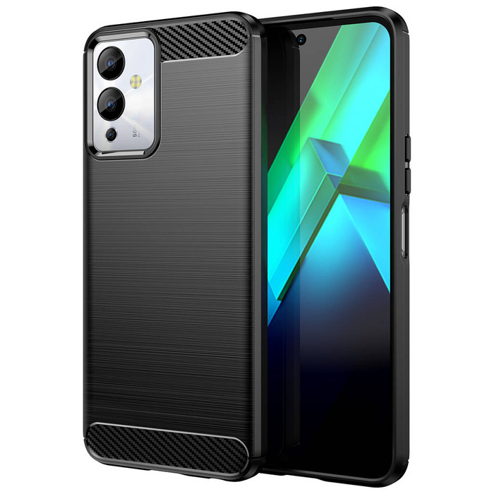Etui Carbon Case etui do Infinix Note 12i elastyczny silikonowy karbonowy pokrowiec czarne Case