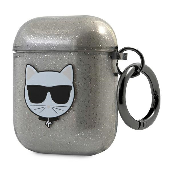 Etui KARL LAGERFELD Apple AirPods Glitter Choupette Czarny Case