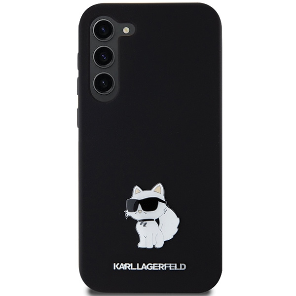 Etui Karl Lagerfeld KLHCS24MSMHCNPK S24+ S926 czarny/black hardcase Silicone Choupette Metal Pin