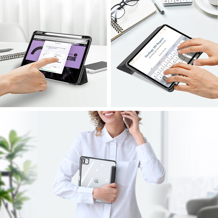 Etui Dux Ducis Toby z klapką i podstawką na iPad Pro 11" 2024 - czarne