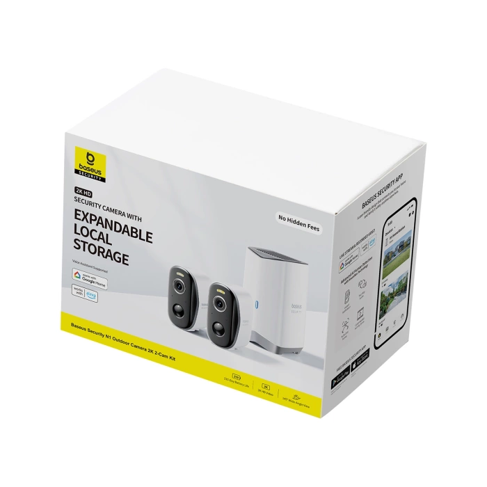 Zestaw monitoringu zewnętrznego Baseus Security N1 2K (2 kamery) Biały
