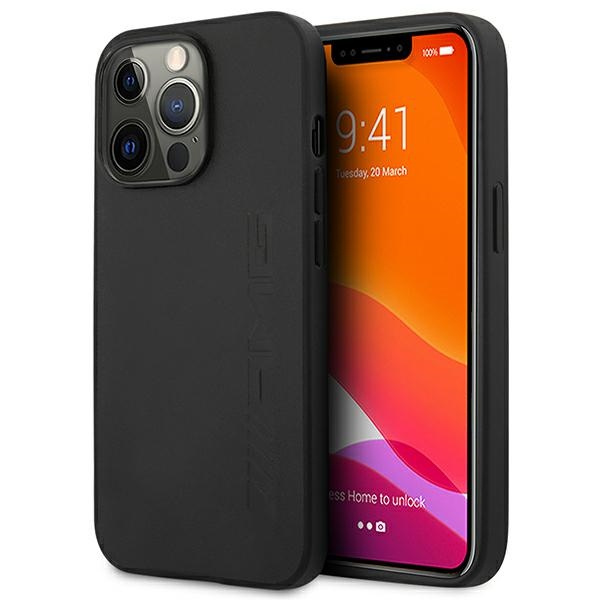 Etui AMG AMHCP14XDOLBK iPhone 14 Pro Max 6,7" czarny/black hardcase Leather Hot Stamped