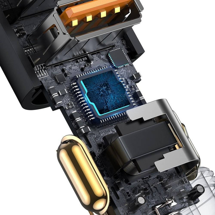 Baseus Share Together ładowarka samochodowa 2x USB / gniazdo zapalniczki 120W Quick Charge Power Delivery szary (CCBT-D0G)