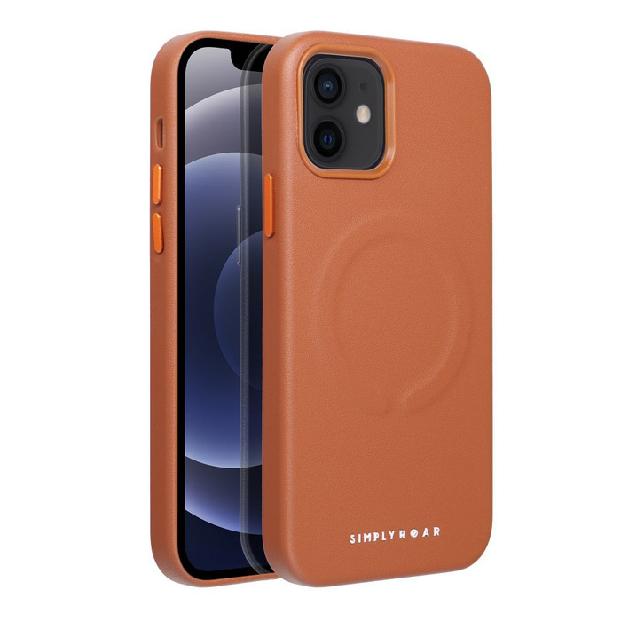 ROAR futerał LEATHER MAG kompatybilny z MagSafe do IPHONE 12 Brązowy