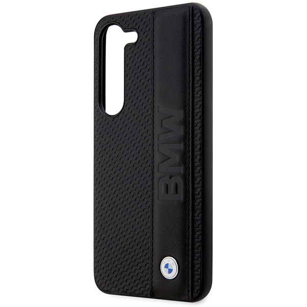 Etui Bmw Bmhcs23s22rdpk S23 S911 Czarny/black Hardcase Leather Textured & Stripe Case