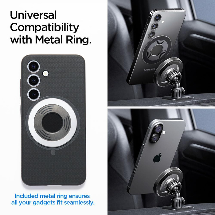 UCHWYT SPIGEN MFT13 MAGNETIC MAGSAFE DASHBOARD & VENT CAR MOUNT CZARNY