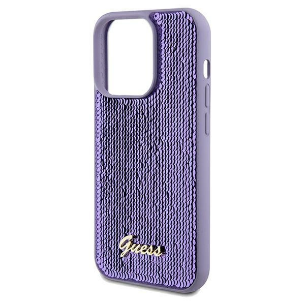 Etui Guess GUHCP13LPSFDGSUiPhone 13 Pro / 13 6.1" fioletowy/purple hardcase Sequin Script Metal Case