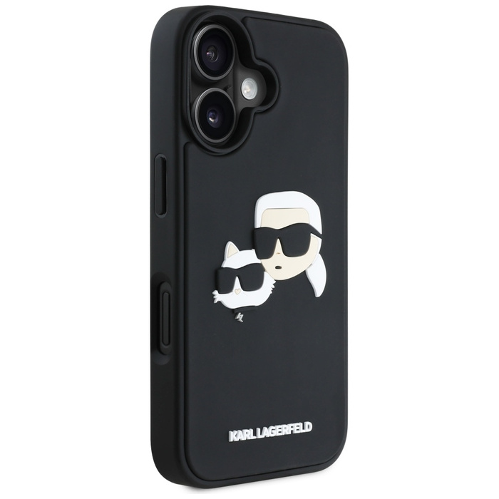 Etui Karl Lagerfeld HC 3D Rubber Double   Heads do iPhone 16 czarny