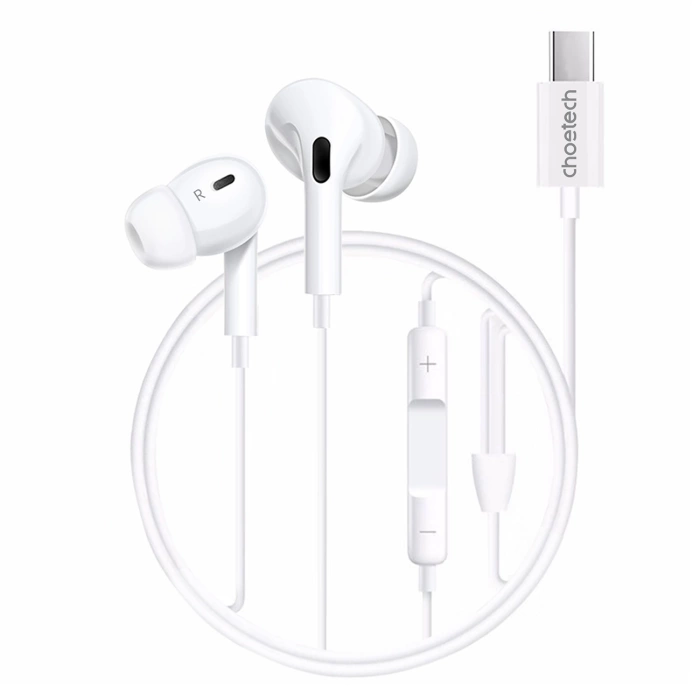 Słuchawki dokanałowe Choetech OC-A011 USB-C 1,2m - białe