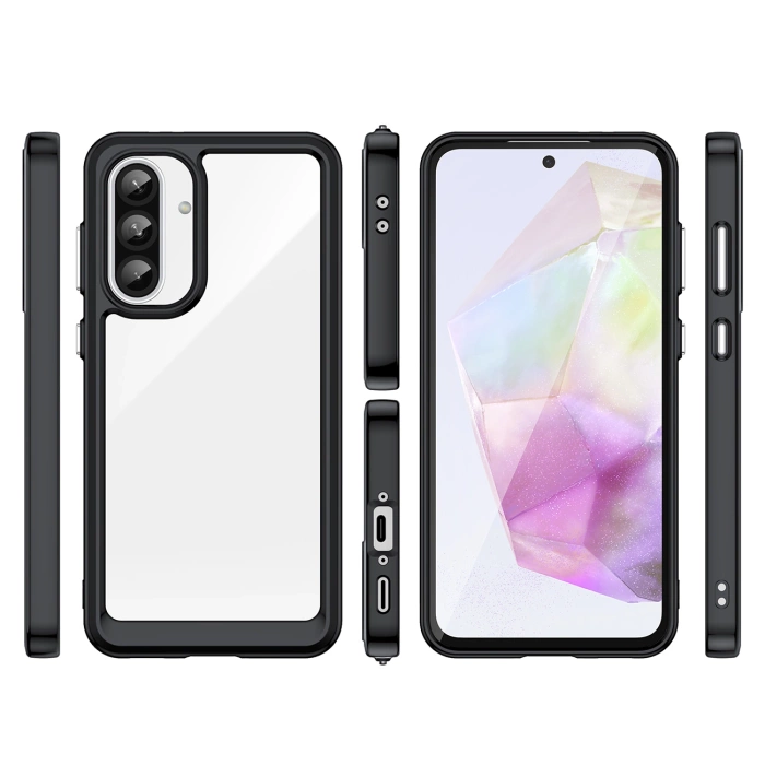 Etui Outer Space Case do Samsung Galaxy A26 pokrowiec z elastyczną ramką - czarne