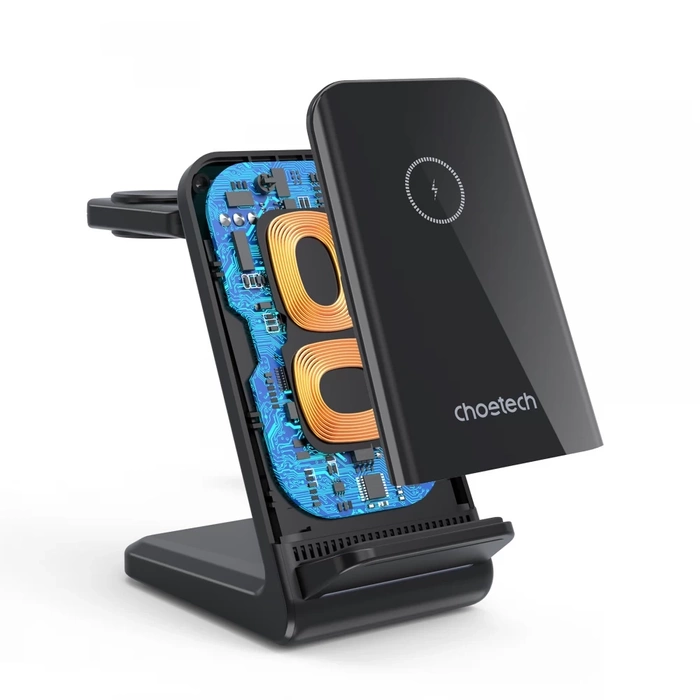 Stacja ładująca indukcyjna 4w1 Choetech T608 15W - czarna
