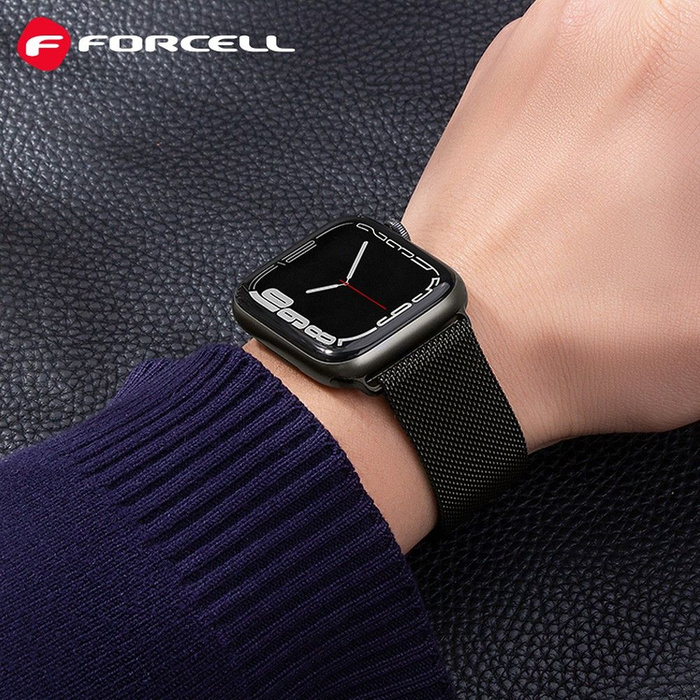 FORCELL F-DESIGN FA03 pasek do APPLE Watch 42 / 44 / 45 / 49 mm czarny
