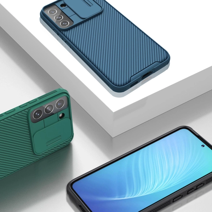 Nillkin CamShield Pro Case pancerne etui pokrowiec osłona na aparat kamerę Samsung Galaxy S22+ (S22 Plus) niebieski