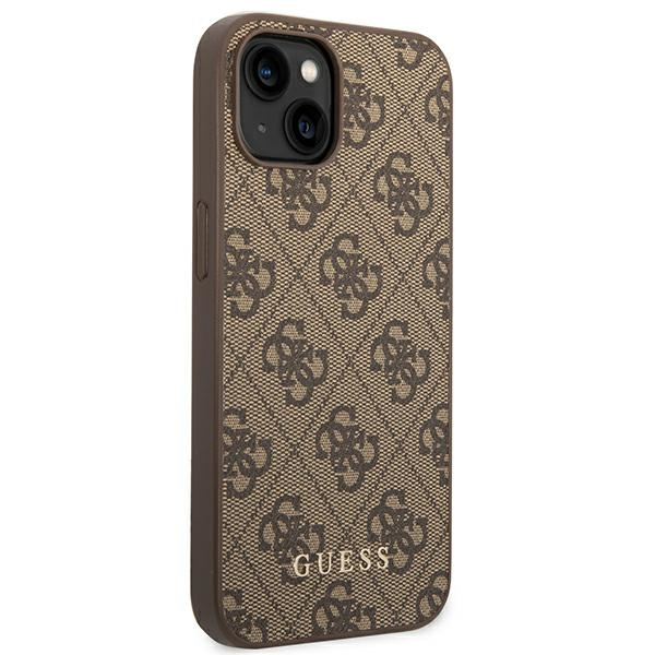 Etui GUESS Apple iPhone 14 Plus 4G Metal Gold Logo Brązowy Hardcase