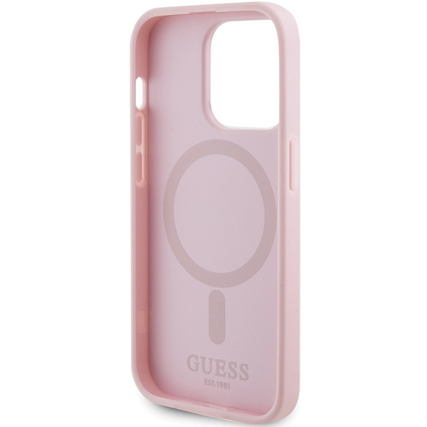 Etui Guess GUHMP13XPSAHMCP iPhone 13 Pro Max 6,7" różowy/pink hardcase Saffiano MagSafe Case