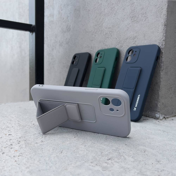 Wozinsky Kickstand Case silikonowe etui z podstawką etui Xiaomi Redmi 9 czarne