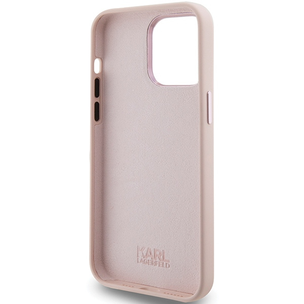 Etui Karl Lagerfeld KLHCP15LSMHCNPP iPhone 15 Pro 6.1" różowy/pink Silicone Choupette Metal Pin Case