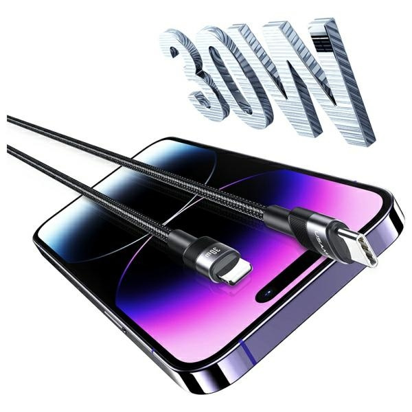 USAMS Kabel USB-C na Lightning 30W 1.2m   Aluminum Alloy Data Cable SY Series SJ729USB01 (US-SJ729)