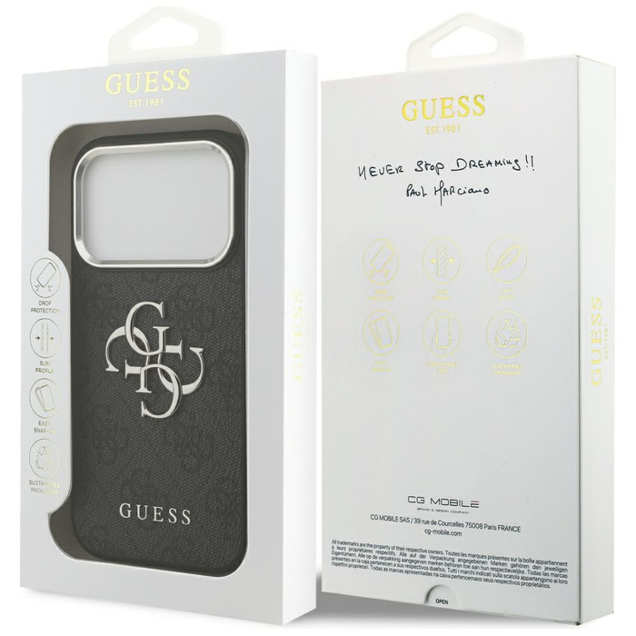 Etui Guess 4G Big 4G Classic Logo do     iPhone 17 Pro czarny  srebrny