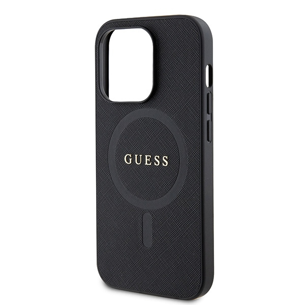 Etui Guess GUHMP15LPSAHMCK iPhone 15 Pro 6.1" czarny/black hardcase Saffiano MagSafe Case