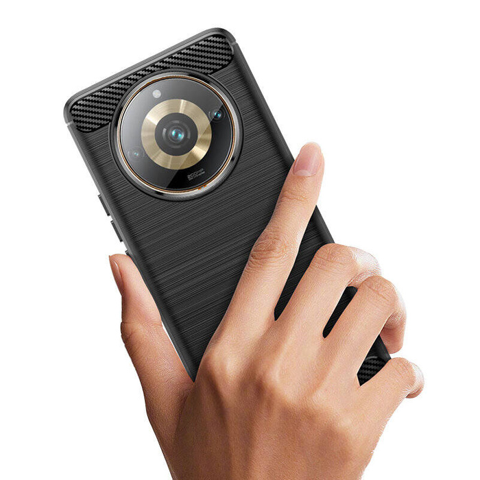 Etui Elastyczne etui wzór karbon do Realme 11 Pro / 11 Pro+ Carbon Case - czarne Case