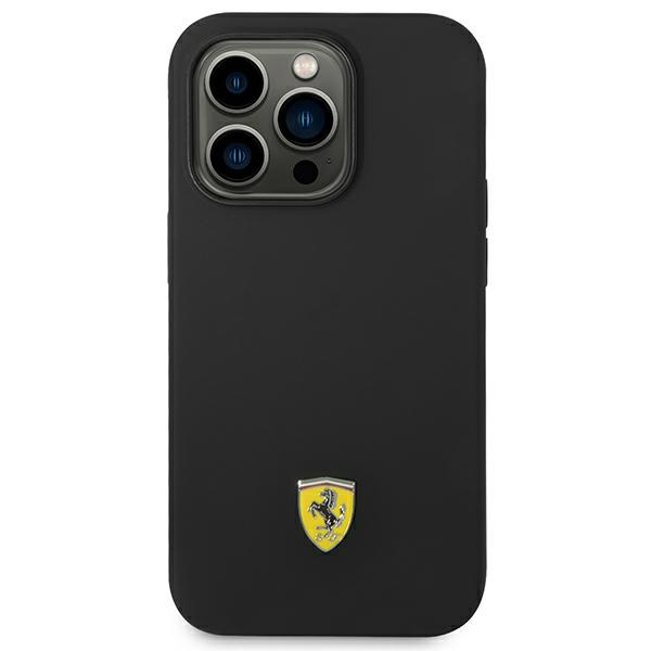 Etui Ferrari iPhone 14 Pro 6,1" czarny/black hardcase Silicone Metal Logo