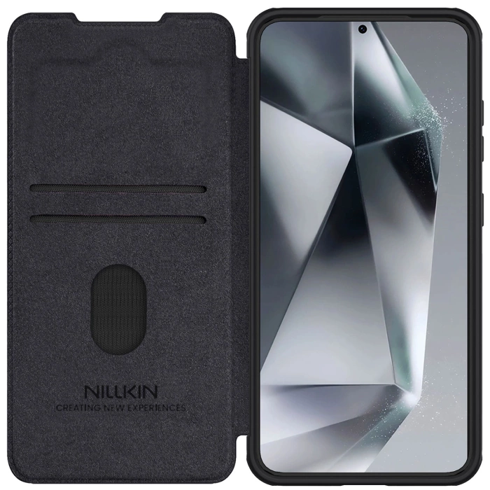 Nillkin Qin Pro Leather Case Samsung S25+, BLACK / CZARNY