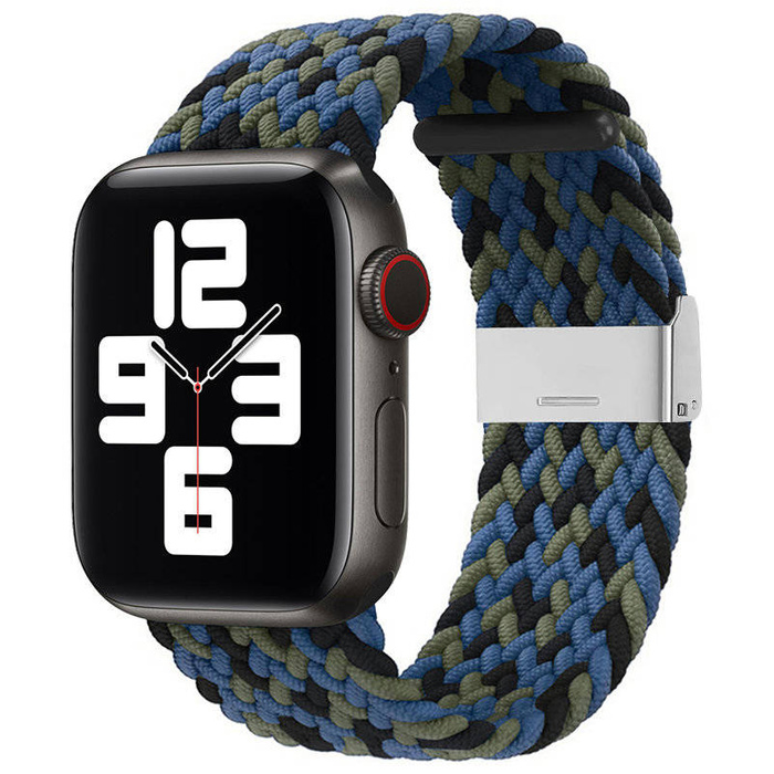Strap Fabric opaska do Watch 7 / 6 / SE / 5 / 4 / 3 / 2 (41mm / 40mm / 38mm) pleciony materiałowy pasek bransoletka do zegarka niebieski