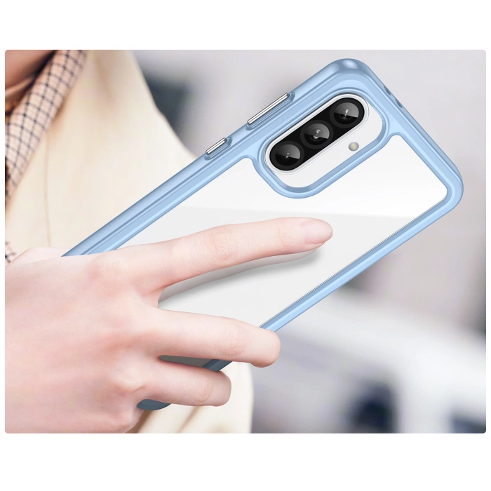 Etui Outer Space Case do Samsung Galaxy A56 pokrowiec z elastyczną ramką - niebieskie