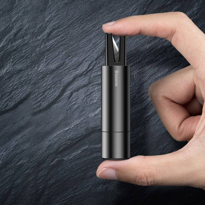 Baseus 2w1 młotek bezpieczeństwa zbijak do szyb + nóż do cięcia pasów szary (CRSFH-0G)