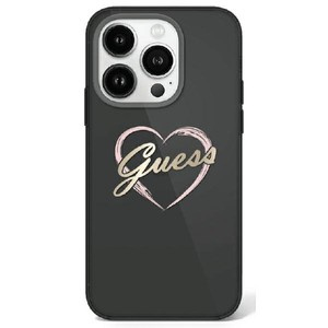 Etui Guess iPhone 16 Pro 6.3" czarny/black hardcase IML Heart
