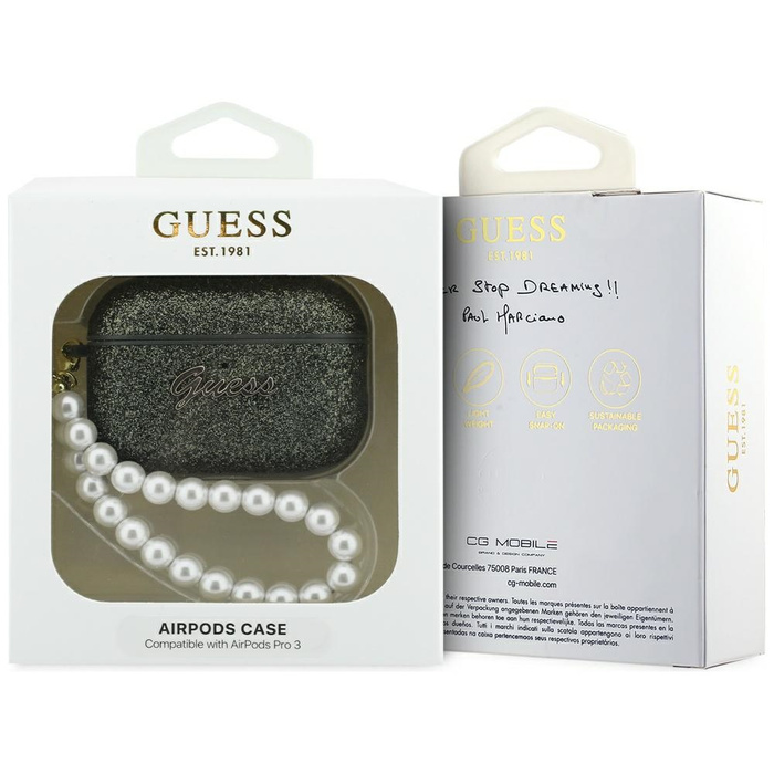 Etui Guess Glitter Pearl Strap do        AirPods Pro 3 khaki