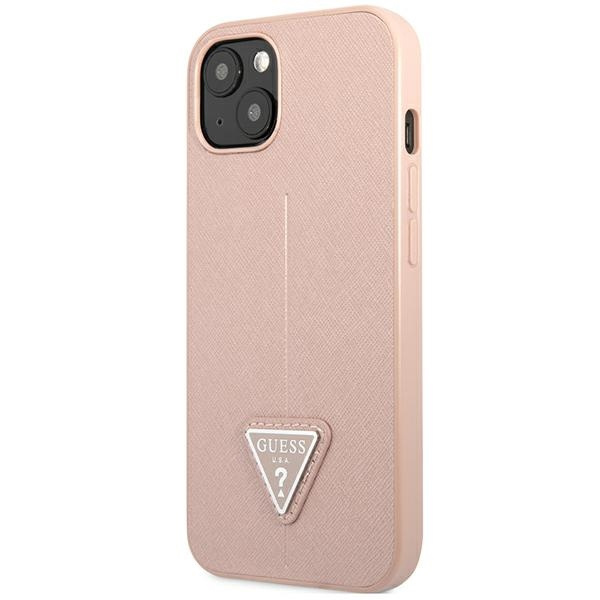 Etui GUESS Apple iPhone 14 Plus Saffiano Triangle Logo Różowy Hardcase