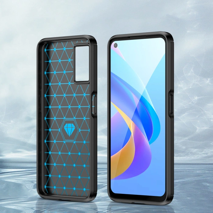 Carbon Case elastyczne etui pokrowiec Oppo A76 / Oppo A36 / Realme 9i czarny