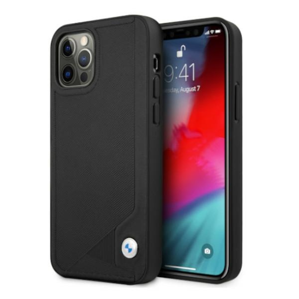 Etui BMW Apple iPhone 12 12 Pro Leather Deboss Czarny Hardcase