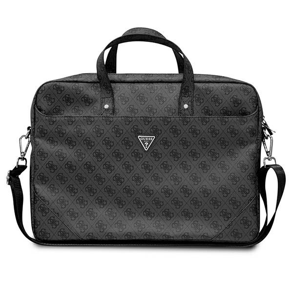 Guess Torba GUCB15P4TK 16" czarny/ black Saffiano 4G Hot Stamp Triangle Logo