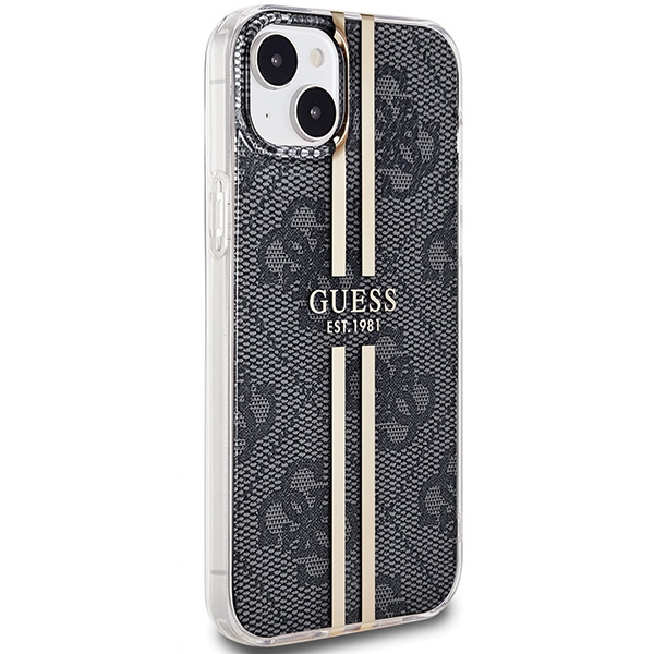 Etui Guess GUHCP15MH4PSEGK iPhone 15 Plus / 14 Plus 6.7" czarny/black hardcase IML 4G Gold Stripe Case