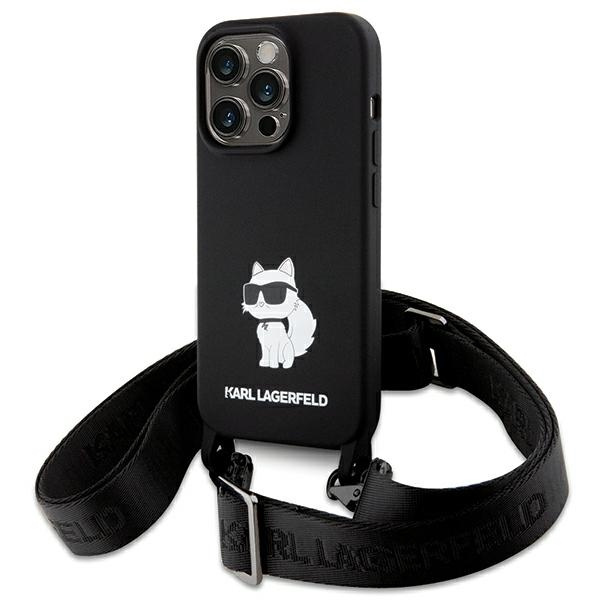 Etui Karl Lagerfeld KLHCP15LSCBSCNK iPhone 15 Pro 6.1" hardcase czarny/black Crossbody Silicone Choupette Case